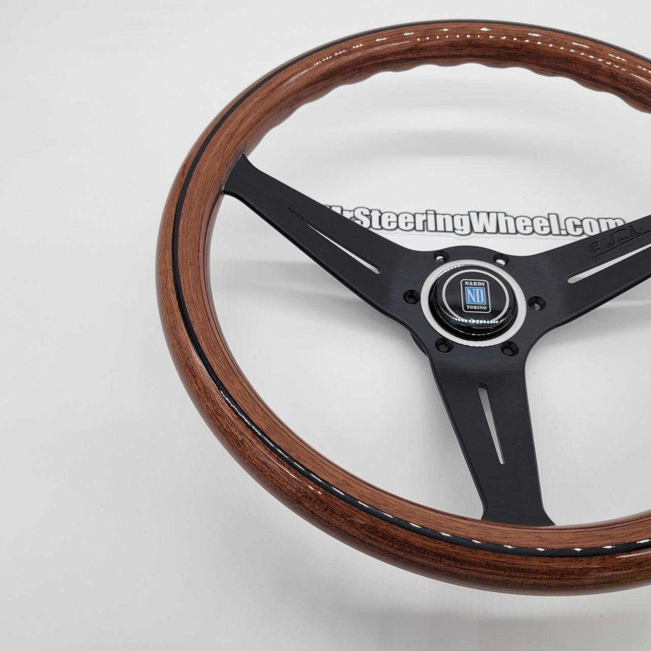 Nardi Deep Corn 350mm Wood Black Steering Wheel | MrSteeringWheel