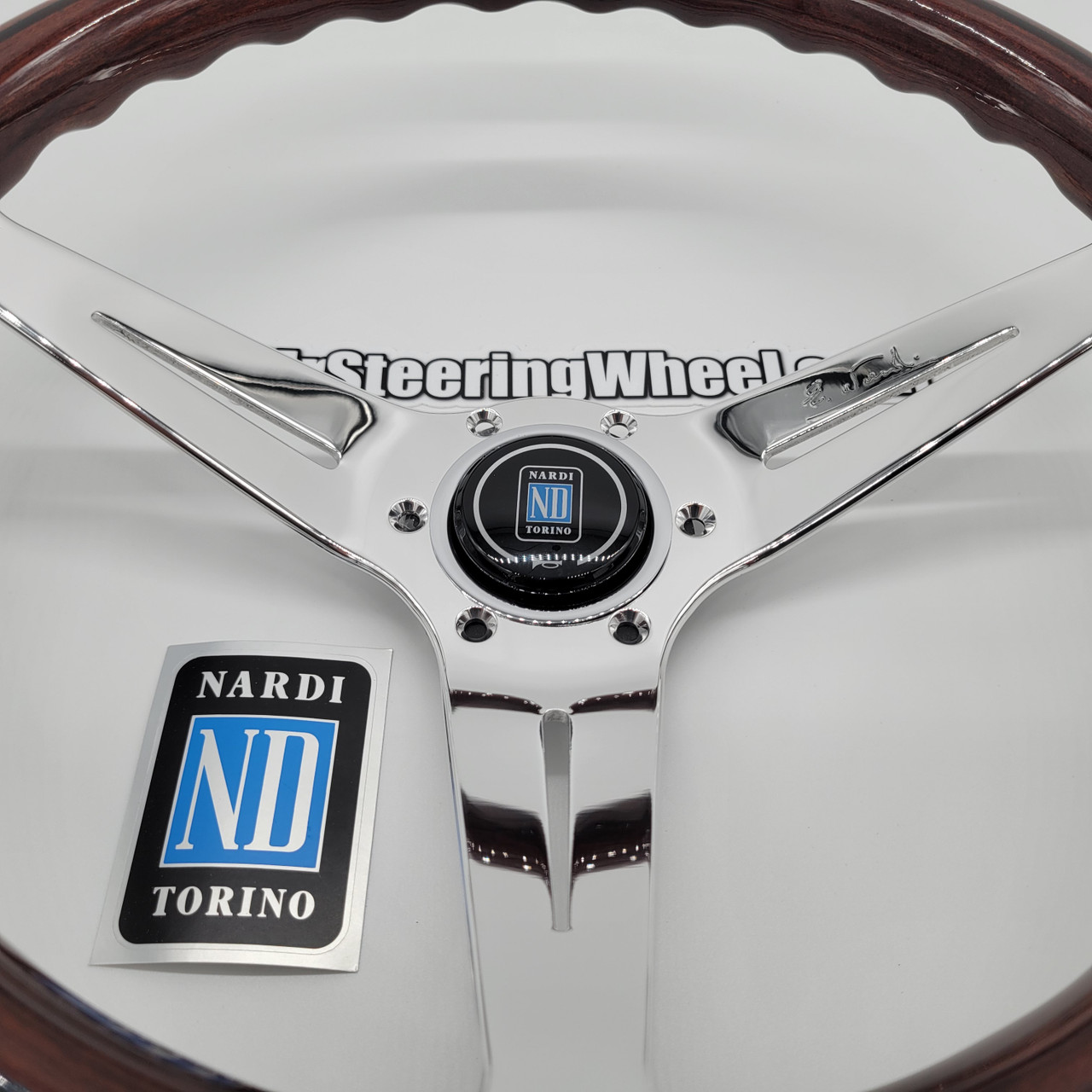 Nardi Deep Corn 350mm Wood Silver Steering Wheel | MrSteeringWheel