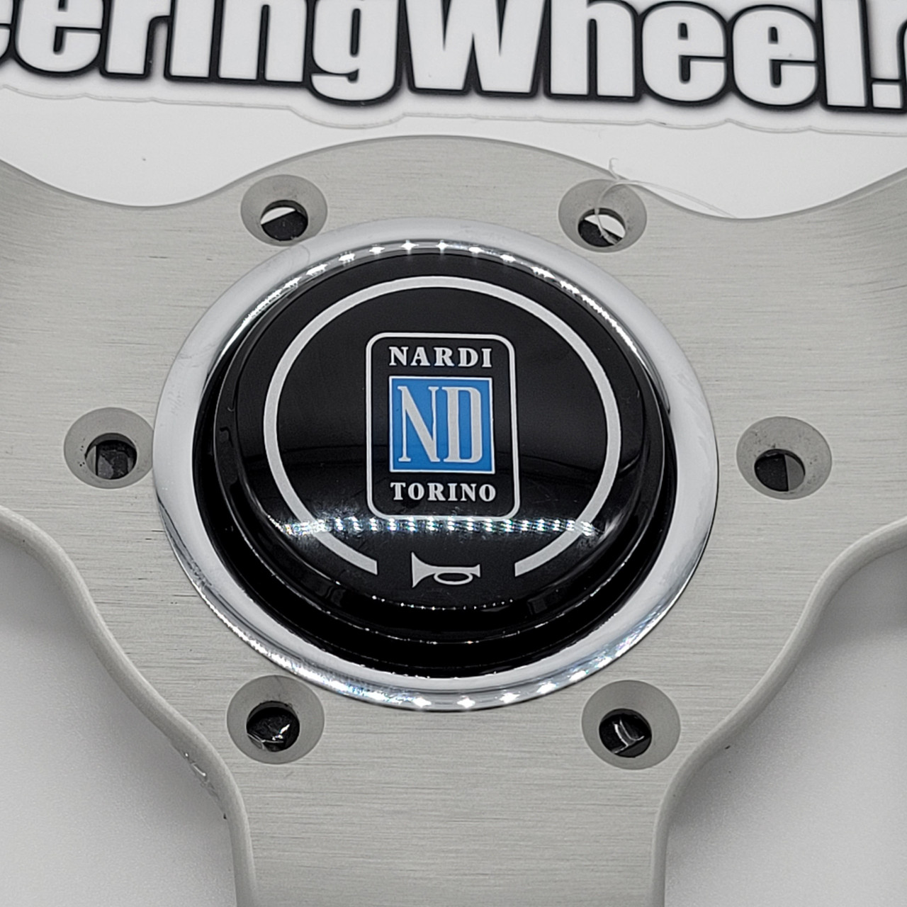 Nardi Deep Corn 330mm Leather Red Stitching Silver Steering Wheel