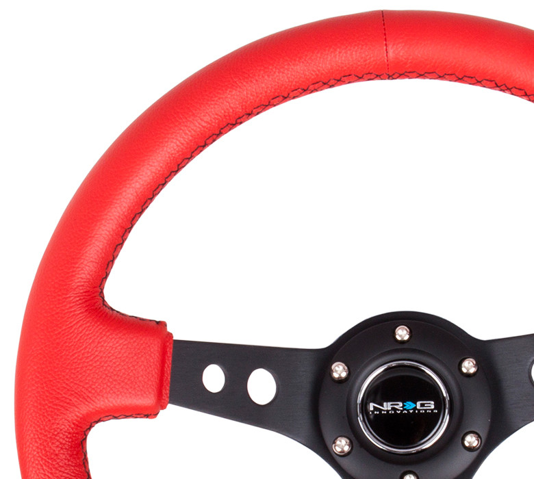 NRG Sport Red Leather Steering Wheel MrSteeringWheel