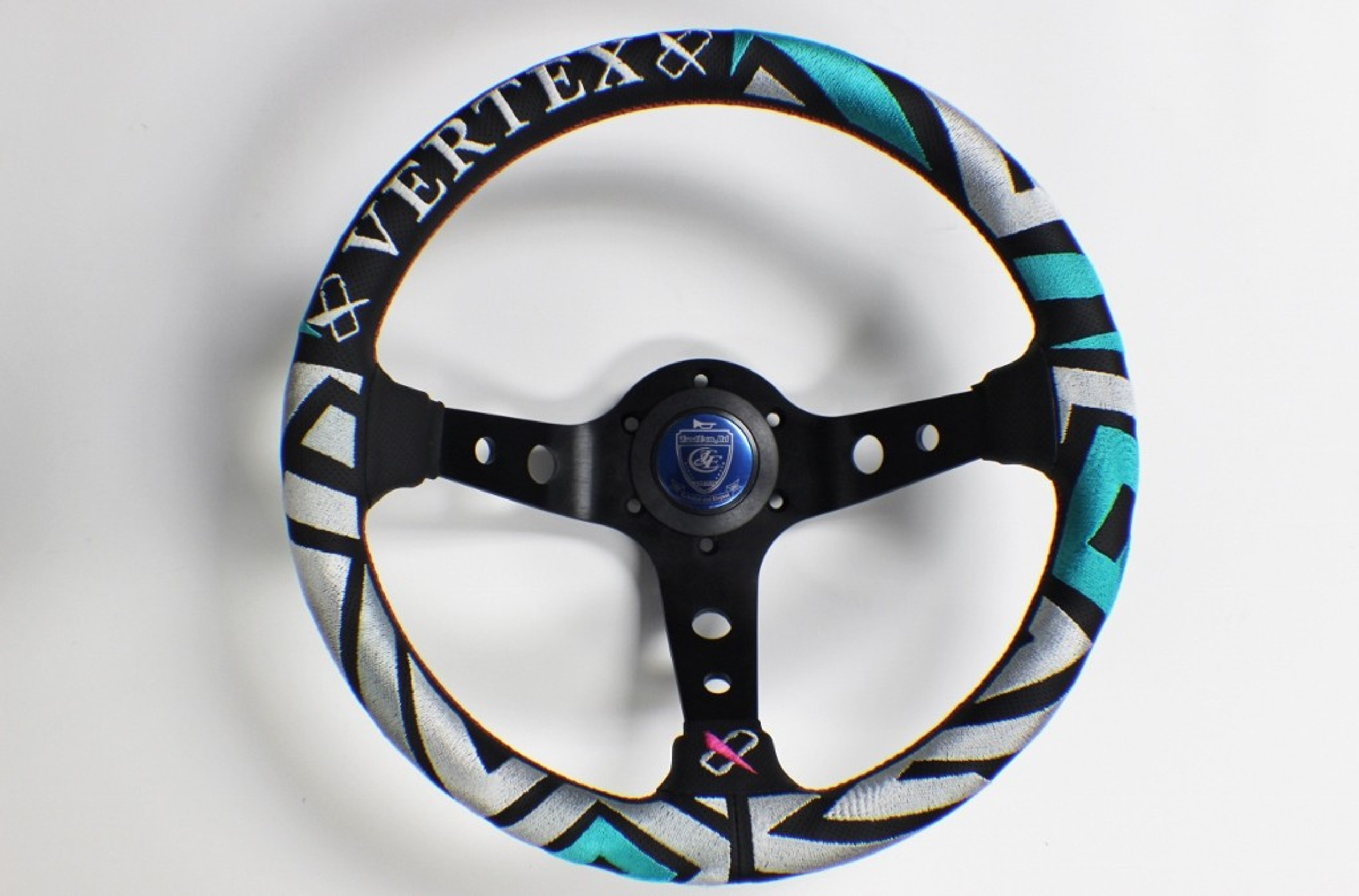Vertex King Black Leather Gold Stitch Steering Wheel | MrSteeringWheel