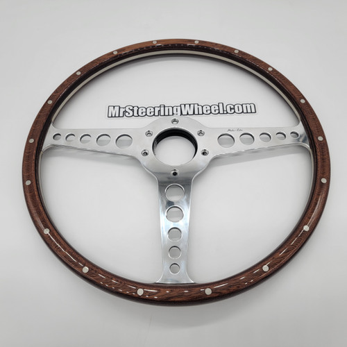 Moto-Lita Jaguar XKE E-Type 15" OEM Wood Rim with Rivets T-spoke Classic Replacement Steering Wheel