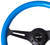 NRG Classic Wood Grain Wheel, 350mm, 3 spoke center in black - Blue