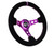 NRG 350mm Sport Steering wheel (3" Deep) - Black Suede - Purple w/ Purple Single Center Marking