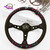 Vertex SPEED 350mm Black Leather Blue and Pink Stitch Steering Wheel