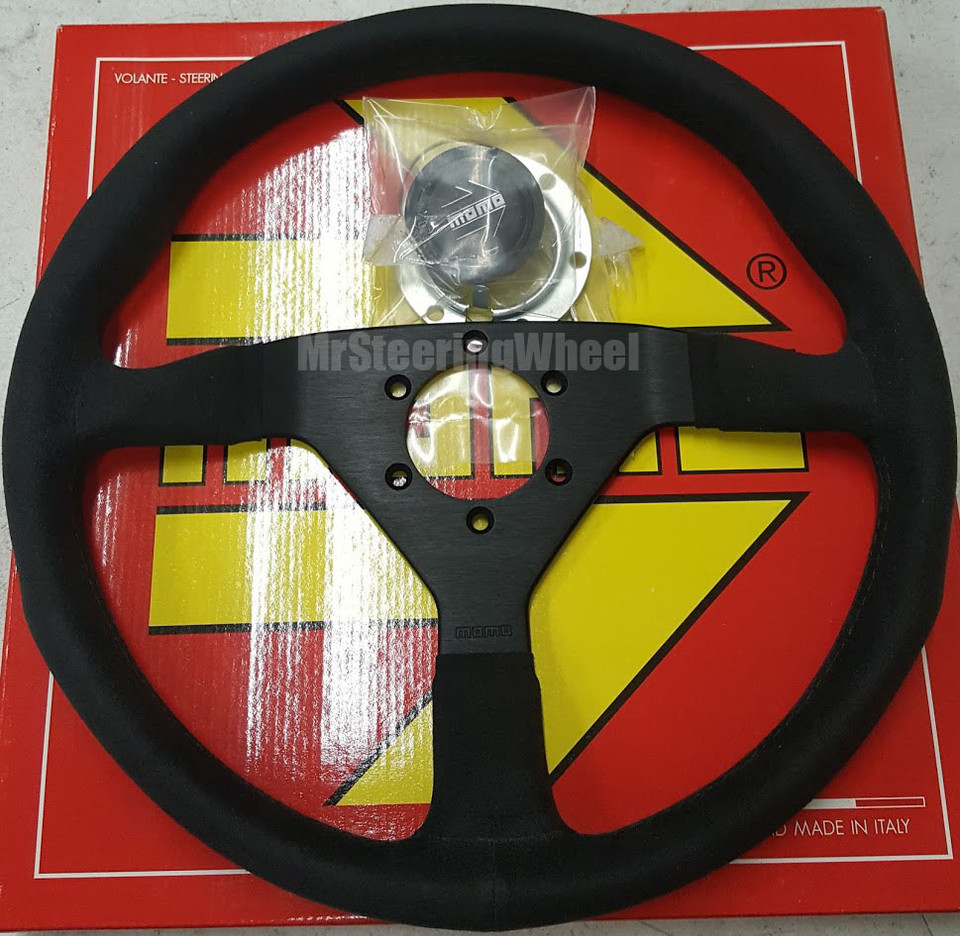 Momo Monte Carlo 320mm / 350mm Leather Black Stitch Steering Wheel