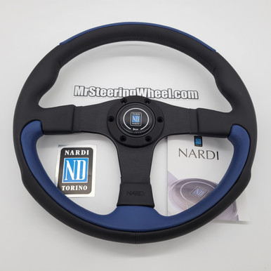 NARDI LEADER 350mm N810ブラック/ブルー　イタリア製 Amazon | NARDI(ナルディ) LEADER(リーダー) ブラック/ブルーレザー