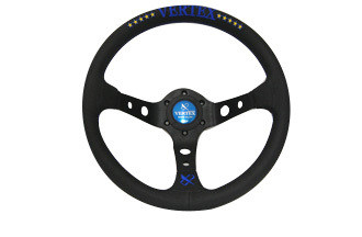 Vertex 10 STAR 330mm Black Leather Blue Stitch Steering Wheel