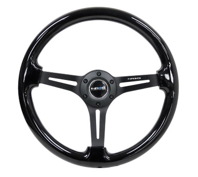 NRG RST-018BK-MC 強化ステアリング 木製 クロームスポーク Amazon | NRG RST-018BK-MC 強化ステアリングホイール - ブラック