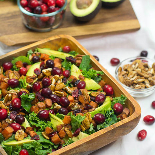 Hearty Kale Cranberry & Pecan Salad