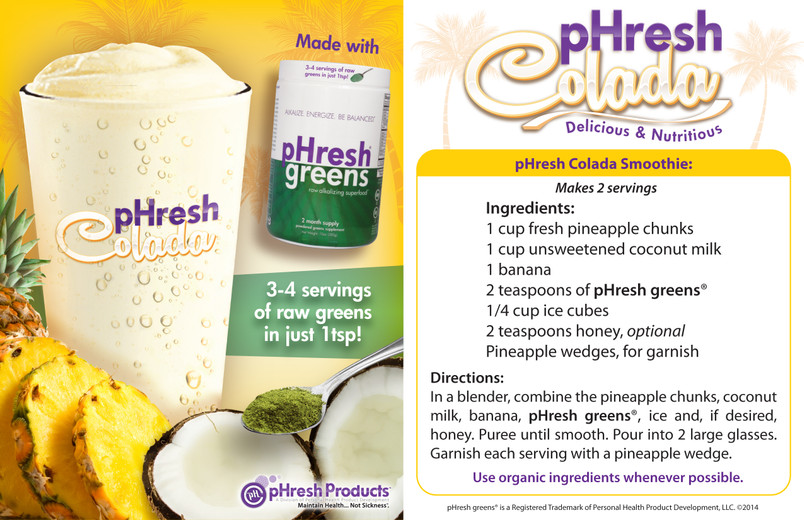 pHresh Colada is available now in NrGize Cafés located in LA Fitness