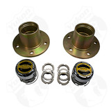 Front Hub Conversion Kit for Jeep CJ and IH Scout 5 x 5.5 Bolt Pattern Includes wheel hubs 30 spline locking hub set and spindle nuts.