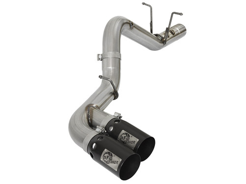 aFe Power GM Diesel Trucks 17-19 V8-6.6L td L5P Rebel XD Series 4 IN 409 Stainless Steel DPF-Back Exhaust wDual Black Tips 49-44089-B