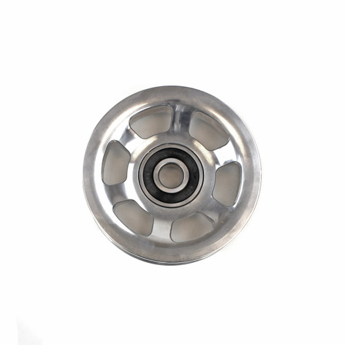 INDUSTRIAL INJECTION COMMON RAIL CUMMINS BILLET IDLER PULLEY-4.5 CLEAR ANODIZED 24FC07