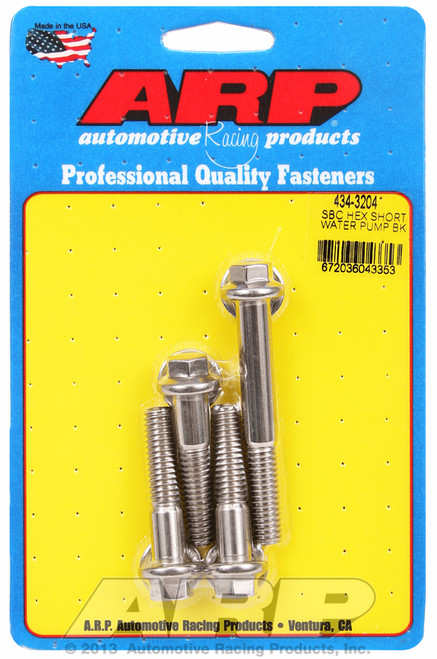 ARP Fastner SB Chevy hex short water pump bolt kit 434-3204
