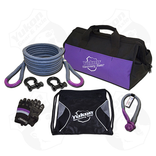 Yukon Recovery Gear Kit with 7 8? 30-Foot Long Kinetic Rope Shackles More YRGKIT-1