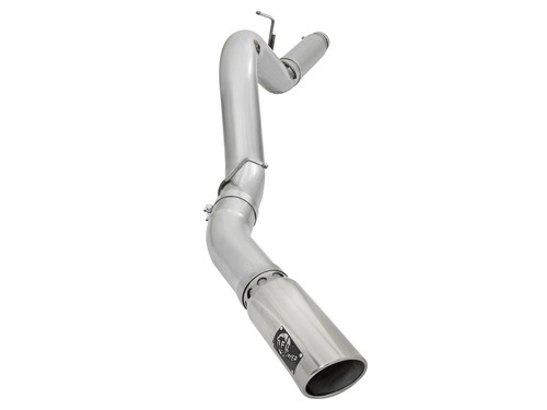 aFe Power GM Diesel Trucks 2016 V8-6.6L td LML ATLAS 5 IN Aluminized Steel DPF-Back Exhaust System wPolished Tip 49-04081-P