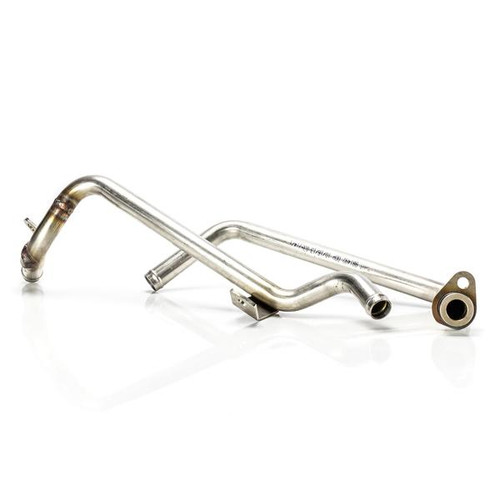 6.4 Powerstroke 3/4 304 Stainless Steel Replacement Heater Hose Tube. Passenger Side 2-piece design with clamps