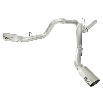 aFe Power GM Diesel Trucks 11-16 V8-6.6L td LML ATLAS 4 IN Aluminized Steel DPF-Back Exhaust System wPolished Tip 49-04043-P