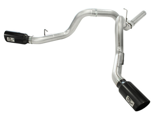 aFe Power GM Diesel Trucks 11-16 V8-6.6L td LML Large Bore-HD 4 IN 409 Stainless Steel DPF-Back Exhaust System wBlack Tip 49-44043-B