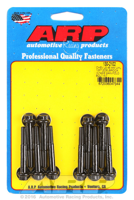 ARP Fastner Chevy LS 45mm UHL 12pt Edelbrock intake manifold bolt kit 130-2102
