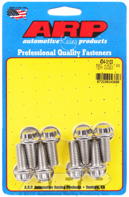 ARP Fastner SB Chevy 4-bolt SS 12pt motor mount bolt kit 434-3103