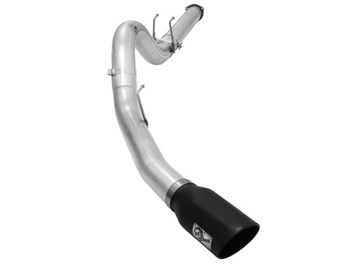 aFe Power Ford Diesel Trucks 15-16 V8-6.7L td ATLAS 5 IN Aluminized Steel DPF-Back Exhaust System wBlack Tip 49-03064-B