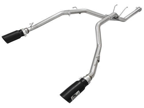 aFe Power RAM 1500 EcoDiesel 14-19 V6-3.0L td Large Bore-HD 2-12 IN 409 Stainless Steel DPF-Back Exhaust System wBlack Tip 49-42041-B