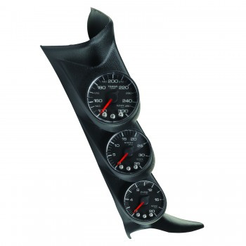 DIESEL GAUGE KIT A-PILLR GM 01-07 BST/EGT/TRANS 35PSI/2Kdegree F/300degree F BLK SPEK