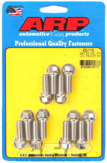 ARP Fastner SB Chevy SS hex .875 UHL header bolt kit 400-1116