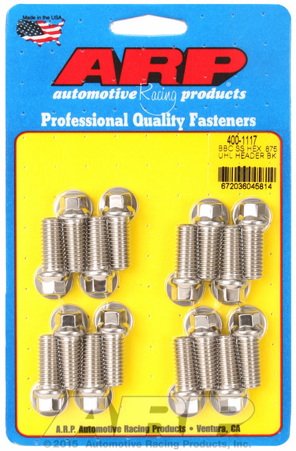 ARP Fastner BB Chevy SS hex .875 UHL header bolt kit 400-1117