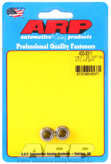 ARP Fastner M8 X 1.25 (M10 wr) SS 12pt nut kit 400-8311