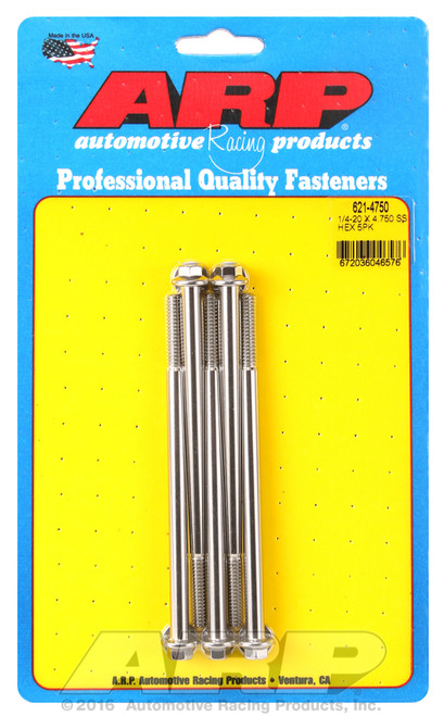 ARP Fastner 1 4-20 x 4.750 hex SS bolts 621-4750