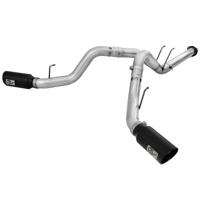 aFe Power Ford Diesel Trucks 11-14 V8-6.7L td ATLAS 4 IN Aluminized Steel DPF-Back Exhaust System wBlack Tip 49-03065-B