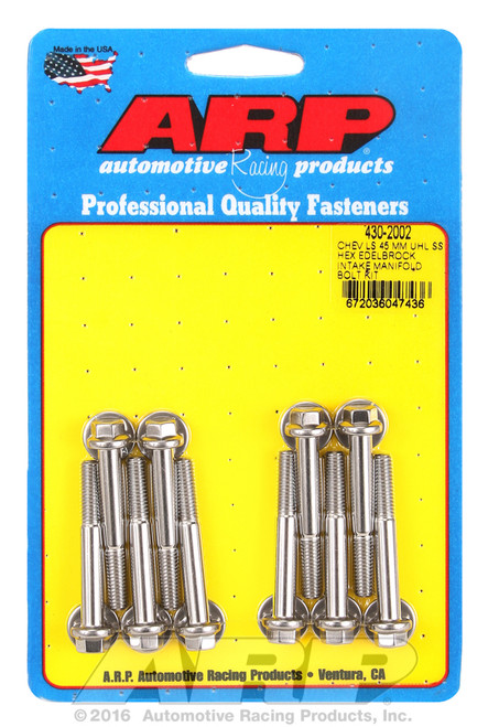 ARP Fastner Chevy LS 45mm UHL hex Edelbrock intake manifold bolt kit 430-2002