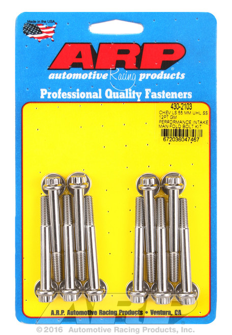 ARP Fastner Chevy LS 55mm UHL 12pt GM Performance intake manifold bolt kit 430-2103