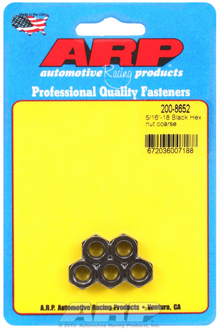 ARP Fastner 5 16-18 black coarse hex nut kit 200-8652