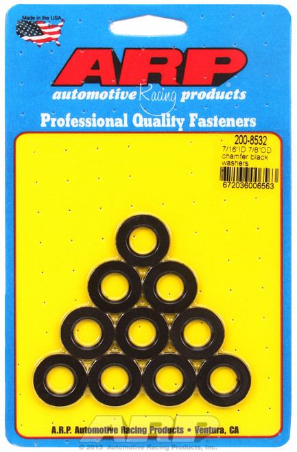 ARP Fastner 7 16 ID 7 8 OD chamfer black washers 200-8532