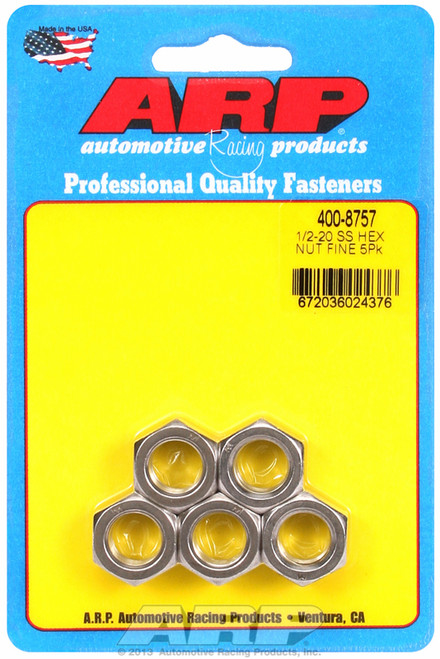 ARP Fastner 1 2-20 SS fine hex nut kit 400-8757