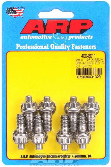 ARP Fastner M8 X 1.25 X 32mm broached stud kit - 8pcs 400-8011