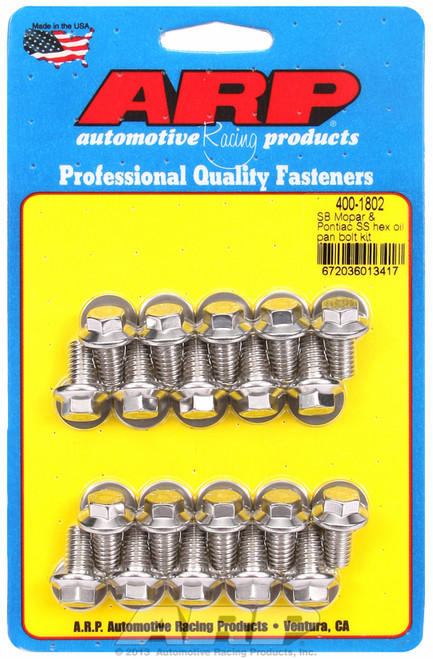 ARP Fastner SB Mopar Pontiac SS hex oil pan bolt kit 400-1802