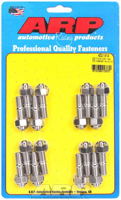 ARP Fastner SB Ford 3 8 hex SS header stud kit 400-1414