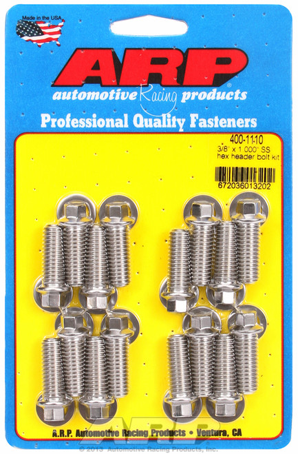 ARP Fastner 3 8 x 1.000 SS hex header bolt kit 400-1110