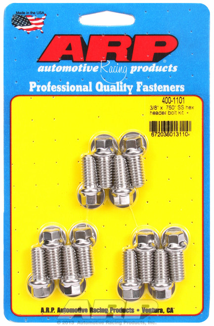 ARP Fastner 3 8 x .750 SS hex header bolt kit 400-1101
