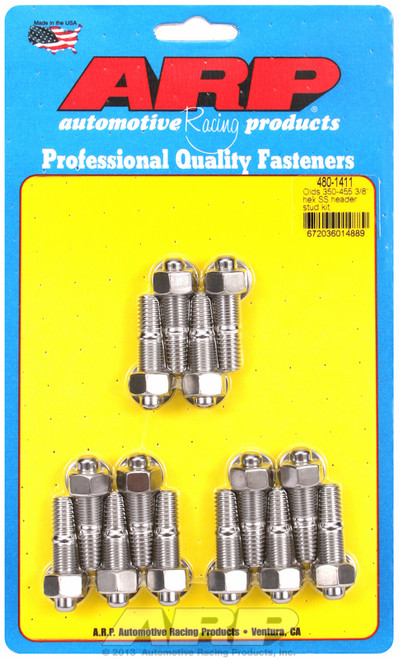 ARP Fastner Olds 350-455 3 8 hex SS header stud kit 480-1411