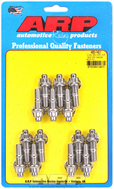 ARP Fastner Olds 350-455 3 8 12pt SS header stud kit 480-1401