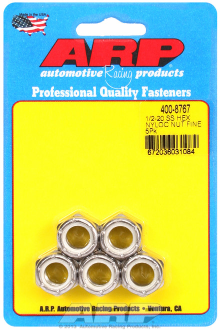 ARP Fastner 1 2-20 SS fine nyloc hex nut kit 400-8767
