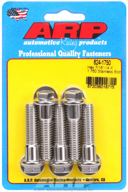ARP Fastner 7 16-14 X 1.750 hex 1 2 wrenching SS bolts 624-1750