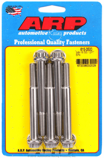 ARP Fastner 3 8-16 x 3.500 12pt 7 16 wrenching SS bolts 615-3500