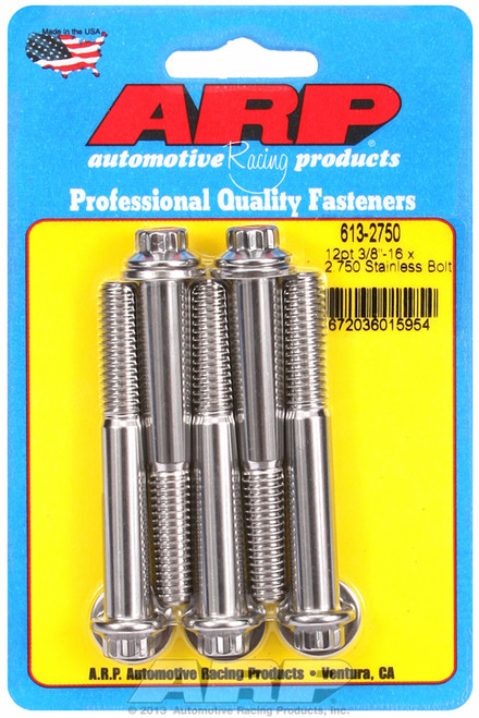 ARP Fastner 3 8-16 x 2.750 12pt SS bolts 613-2750